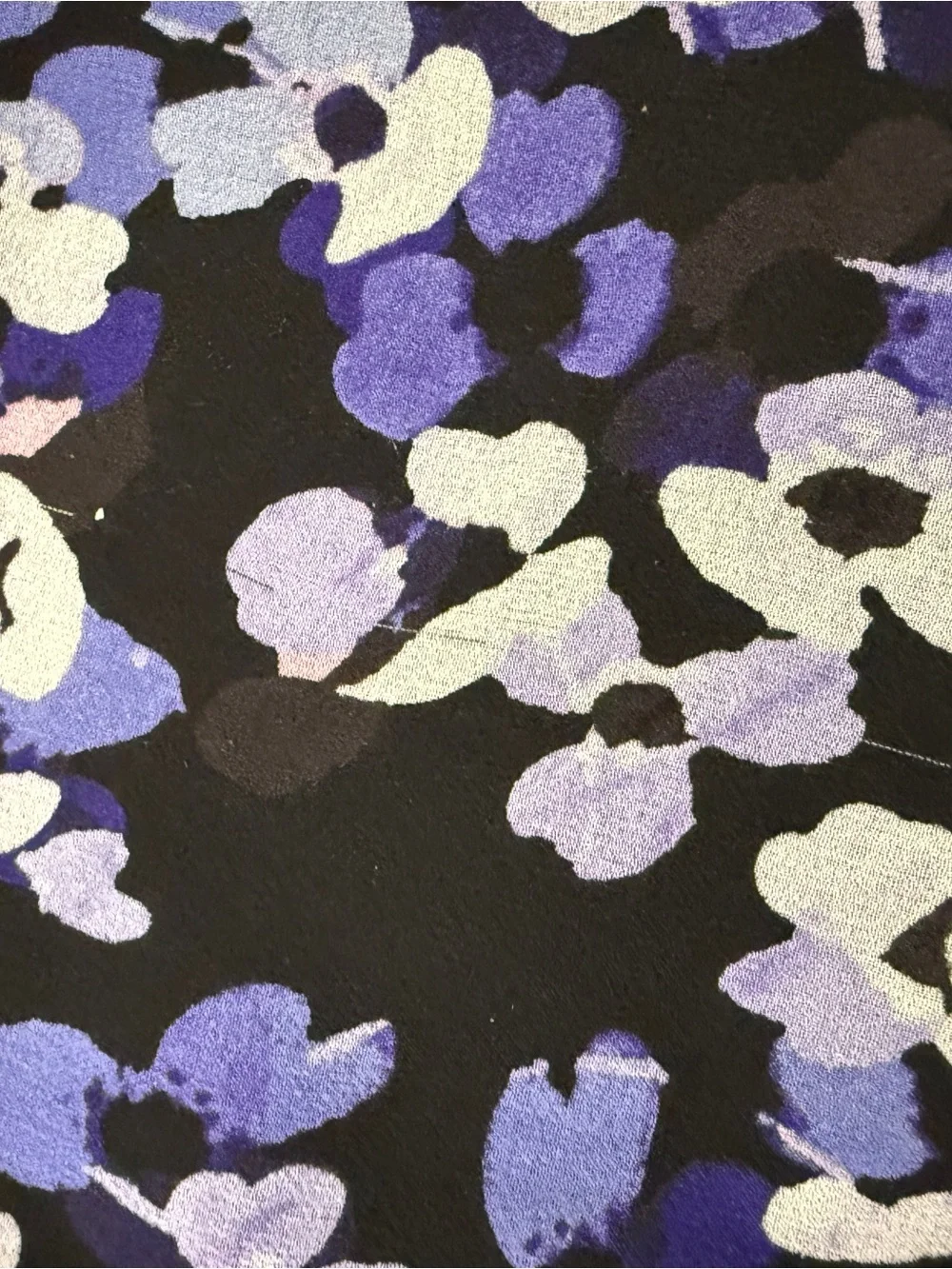 kate spade Black & Lavender Floral Ruffled Silk Midi Dress xs